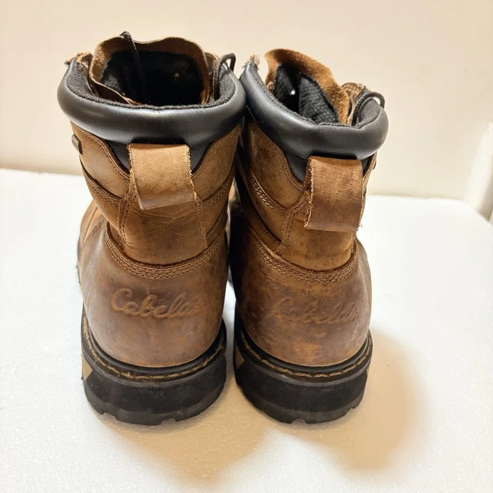 Cabelas Gore Tex Leather Hiking Work Boots Mens 12 EE Brown Waterproof Lace Up